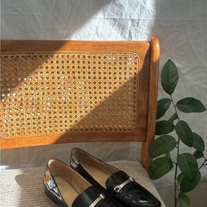 Naturalizer Black Patent Loafers with Silver Hardware